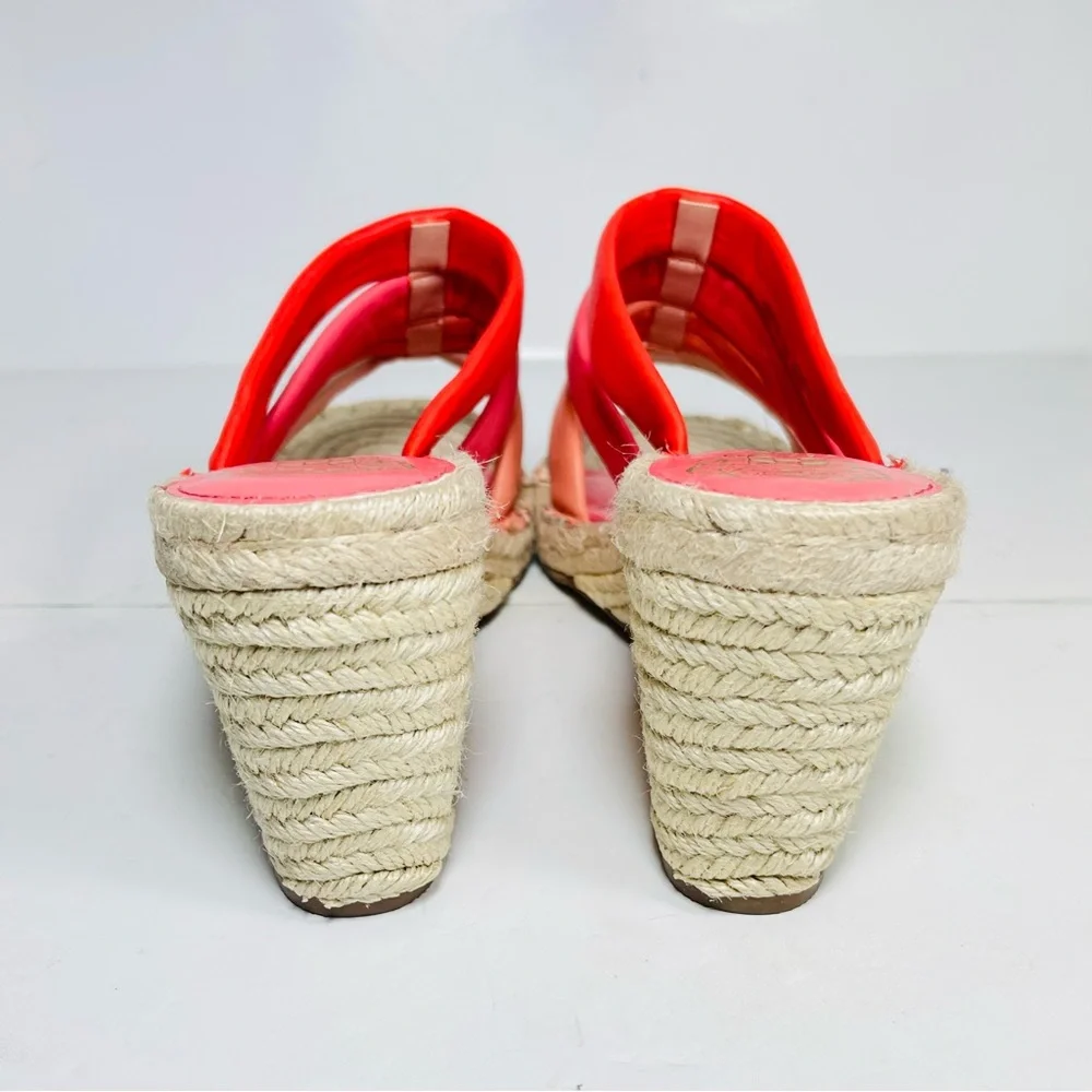 Vince‎ Camuto Molisana Espadrilles Wedge Sandals Womens Size 9M Orange/Pink.